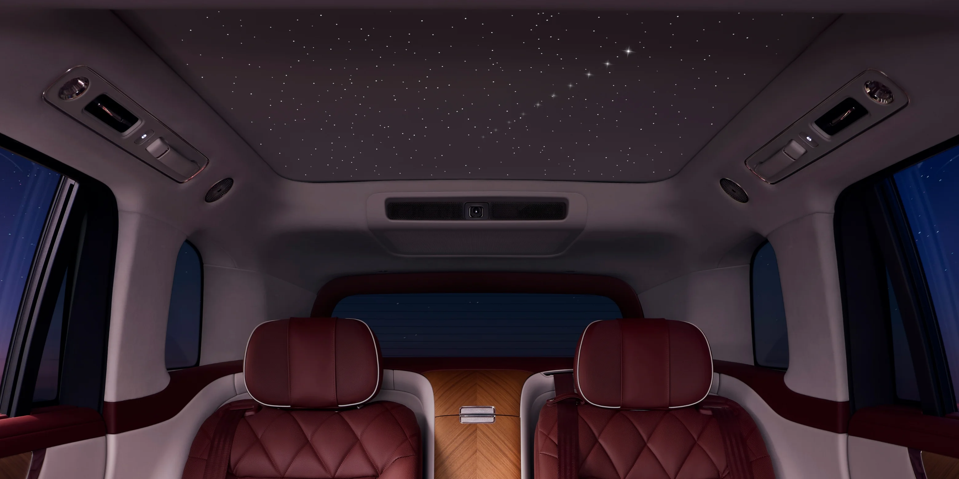 The intelligent starlight roof recreates a star-filled sky with shooting-star effects8.